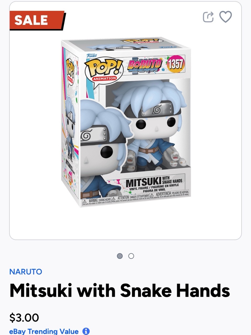 Funko Pop! Mitsuki Vinyl Figure - Light Blue, White, Black- 1357
